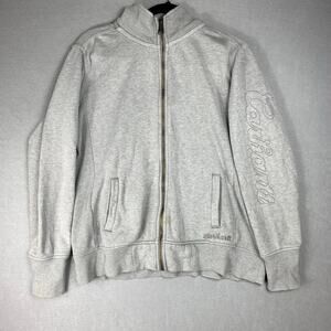 Carhartt Jacket Women’s Large Full Zip Sweatshirt Gray Script Logo